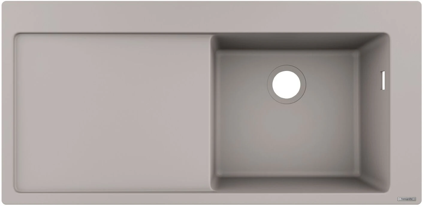 Hansgrohe Einbauspüle 43314380 1050 X 510 Mm, 1 Hauptbecken Rechts, Abtropffläche, Betongrau 1 Hansgrohe Einbauspüle 43314380 1050 X 510 Mm, 1 Hauptbecken Rechts, Abtropffläche, Betongrau