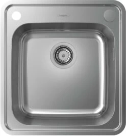 Hansgrohe Einbauspüle 43335800 470 X 510 Mm, Abtropffläche, Automatische Ablaufgarnitur, Edelstahl
