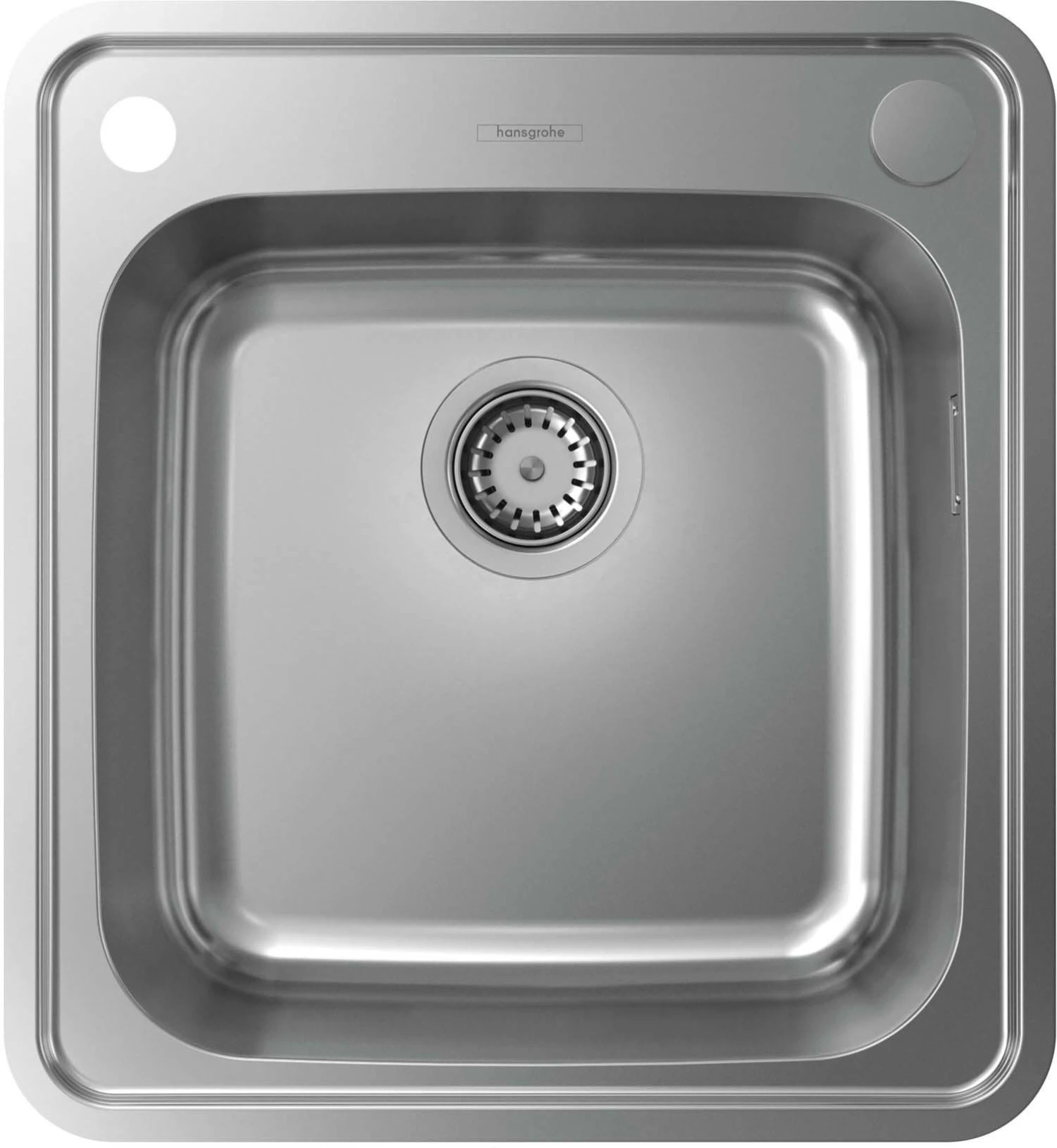 Hansgrohe Einbauspüle 43335800 470 X 510 Mm, Abtropffläche, Automatische Ablaufgarnitur, Edelstahl 1 Hansgrohe Einbauspüle 43335800 470 X 510 Mm, Abtropffläche, Automatische Ablaufgarnitur, Edelstahl