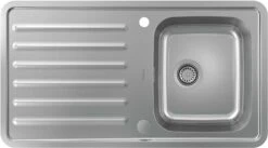 Hansgrohe Einbauspüle 43337800 895 X 485 Mm, Becken Rechts, Abtropffläche, Automatische Ablaufgarnitur, Edelstahl