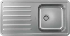 Hansgrohe Einbauspüle 43341800 955 X 485 Mm, Becken Rechts, Abtropffläche, Manuelle Ablaufgarnitur, Edelstahl