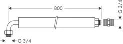 Hansgrohe Exafill S Anschlussrohr 58308000 Flexibel, 800 Mm, Mit Winkelstück -Hansgrohe Store hansgrohe Exafill S Anschlussrohr 58308000 flexibel 800 mm mit Winkelstueck 1
