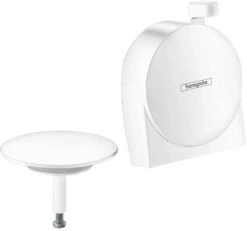 Hansgrohe Exafill S Fertigmontageset 58117700 Wanneneinlauf, Mit Schwallstrahl, Mattweiß