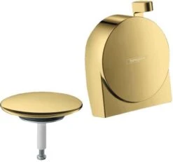 Hansgrohe Exafill S Fertigmontageset 58117990 Wanneneinlauf, Mit Schwallstrahl, Polished Gold Optic