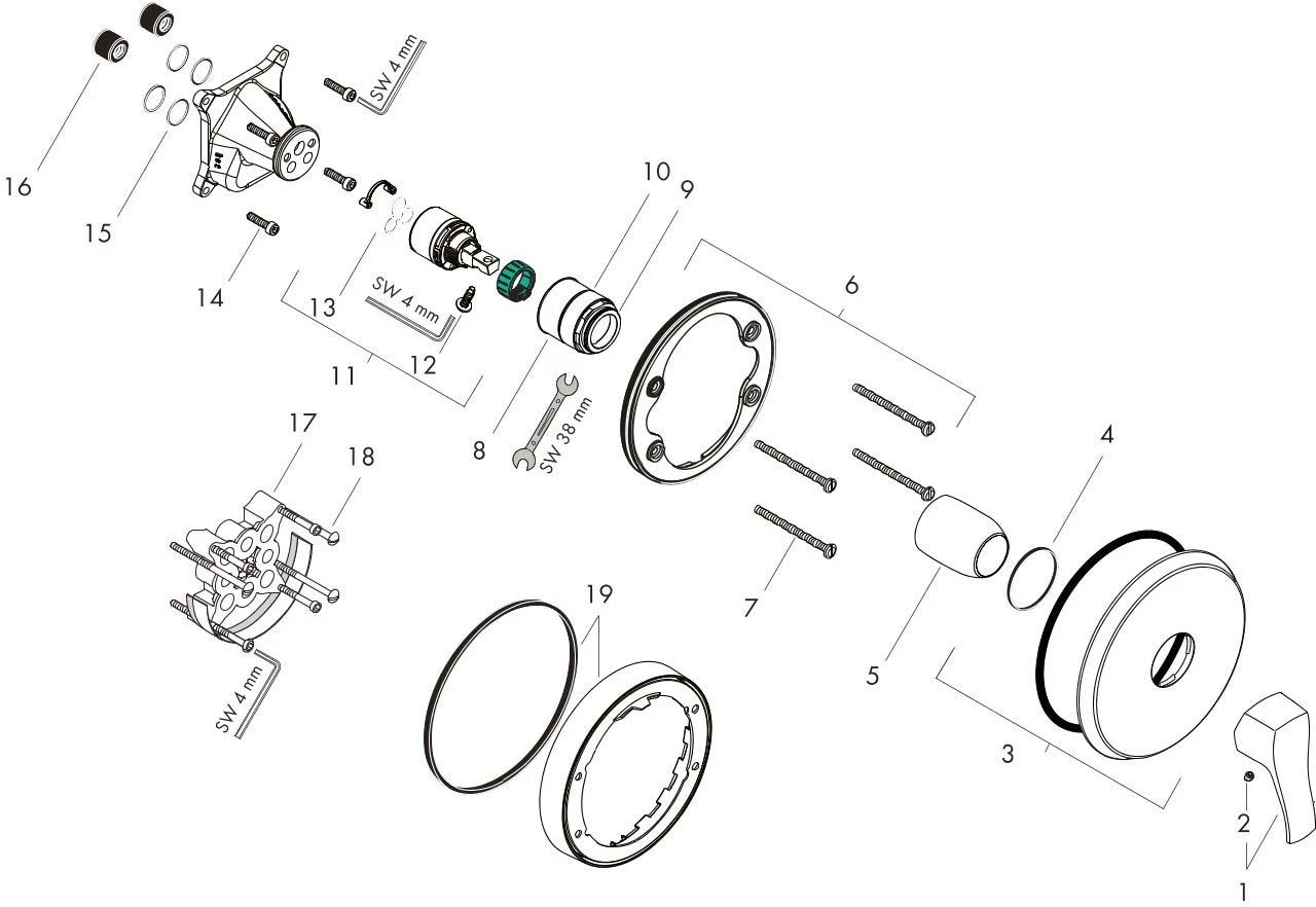 Hansgrohe Fertigmontage-Set Metris Classic Chrom, Unterputz-Brause-Einhebelmischer 3 Hansgrohe Fertigmontage-Set Metris Classic Chrom, Unterputz-Brause-Einhebelmischer – Bild 3