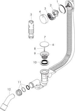 Hansgrohe Flexaplus S Komplettset 58316000 Mit Ab-/Überlaufgarnitur, Für Normalwanne, Chrom -Hansgrohe Store hansgrohe Flexaplus S Komplettset 58316000 mit Ab Ueberlaufgarnitur fuer Normalwanne chrom 2
