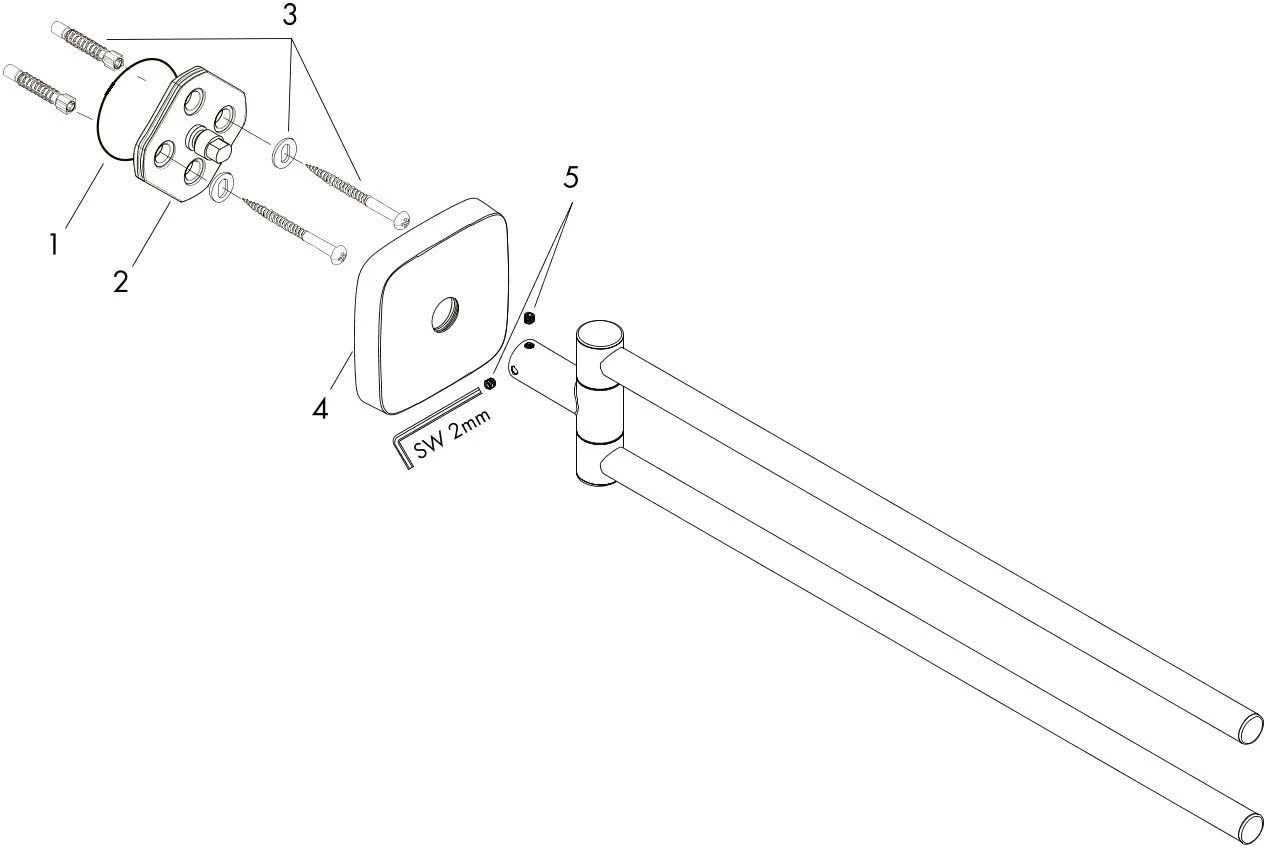 Hansgrohe Handtuchhalter PuraVida 41512000 2-teilig, Pure Chrome 3 Hansgrohe Handtuchhalter PuraVida 41512000 2-teilig, Pure Chrome – Bild 3