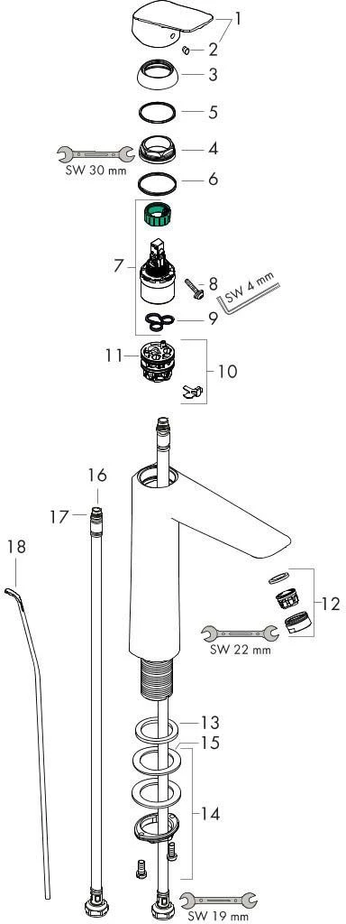 Hansgrohe Logis 190 Waschtisch Armatur 71090000 Chrom, Höhe 289 Mm, Zugstangen Ablaufgarnitur 3 Hansgrohe Logis 190 Waschtisch Armatur 71090000 Chrom, Höhe 289 Mm, Zugstangen Ablaufgarnitur – Bild 3