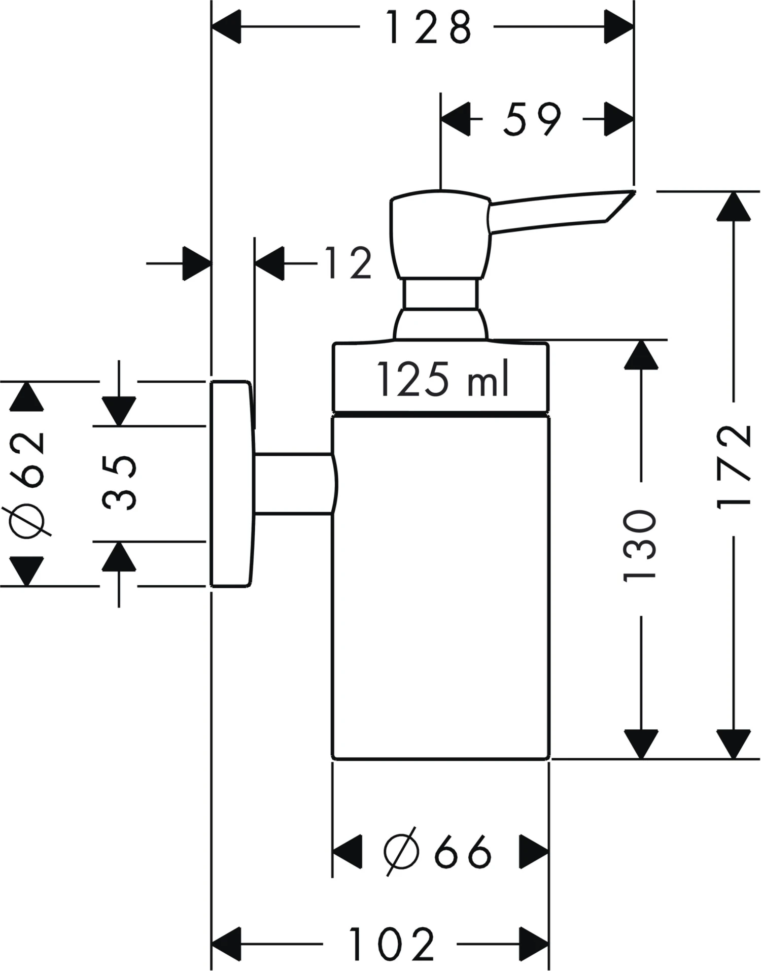 Hansgrohe Lotionsspender Logis 40514820 Brushed Nickel, Kristallglaseinsatz 2 Hansgrohe Lotionsspender Logis 40514820 Brushed Nickel, Kristallglaseinsatz – Bild 2