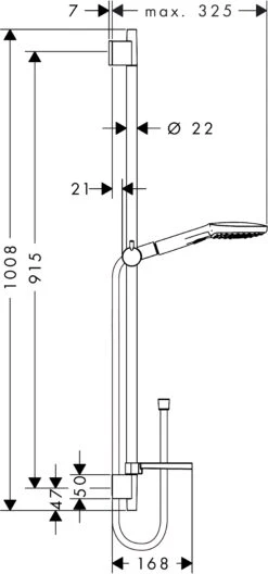 Hansgrohe Raindance Brausestange 26621400 Select E120, Weiss Chrom, Länge 90 Cm -Hansgrohe Store hansgrohe Raindance Brausestange 26621400 Select E120 weiss chrom Laenge 90 cm 1