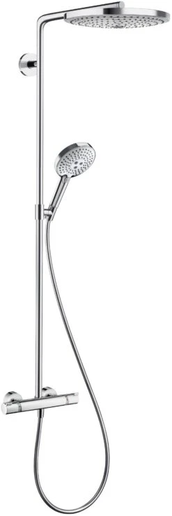 Hansgrohe Raindance Select Showerpipe 27133000 S 300 2jet, Chrom, Mit Brausearm 46 Cm, Schwenkbar