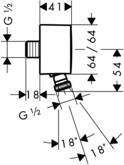 Hansgrohe Schlauchanschluss PuraVida Fixfit Mit Rückflussverhinderer Und Kugelgelenk Pure Chrome -Hansgrohe Store hansgrohe Schlauchanschluss PuraVida Fixfit mit Rueckflussverhinderer und Kugelgelenk pure chrome 1