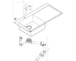 Hansgrohe Select Spülencombi 43229000 1045 X 510 Mm, 1 Hauptbecken Links, Abtropffläche, Chrom -Hansgrohe Store hansgrohe Select Spuelencombi 43229000 1045 x 510 mm 1 Hauptbecken links Abtropfflaeche chrom 2