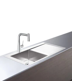 Hansgrohe Select Spülencombi 43229000 1045 X 510 Mm, 1 Hauptbecken Links, Abtropffläche, Chrom