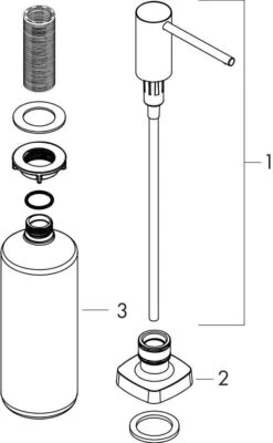 Hansgrohe Spülmittelspender 40468800 Einbauversion, Edelstahl-optik -Hansgrohe Store hansgrohe Spuelmittelspender 40468800 Einbauversion edelstahl optik 2