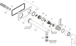 Hansgrohe Talis S Fertigmontageset 72110000 Unterputz, Wandmontage, Verchromt, Ausladung 165mm -Hansgrohe Store hansgrohe Talis S Fertigmontageset 72110000 Unterputz Wandmontage verchromt Ausladung 165mm 2