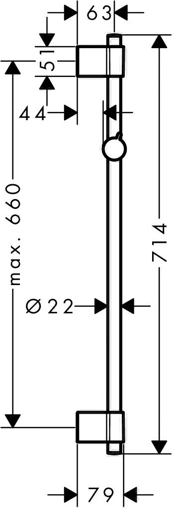 Hansgrohe Unica Varia Brausestange 27355000 Chrom, 72 Cm 2 Hansgrohe Unica Varia Brausestange 27355000 Chrom, 72 Cm – Bild 2