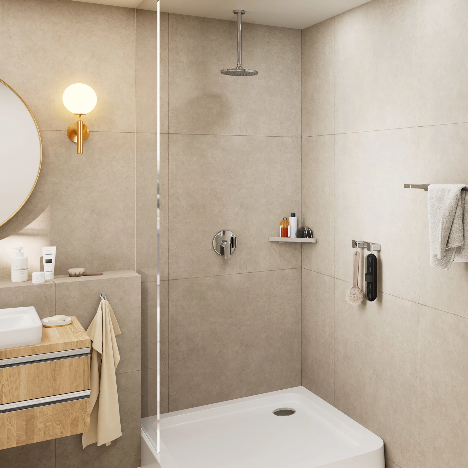 Hansgrohe Vernis Blend Deckenanschluss 27805000 Länge 300mm, AP, Chrom 2 Hansgrohe Vernis Blend Deckenanschluss 27805000 Länge 300mm, AP, Chrom – Bild 2