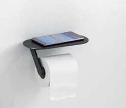 Hansgrohe WallStoris Papierrollenhalter 27928670 230mm, Mit Ablage, Wandmontage, Mattschwarz