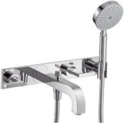 Hansgrohe Wannen Armatur Axor Citterio 39442000 Unterputz, Hebelgriffe, Mit Platte, Chrom 3-Loch